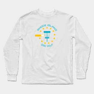 Rhode Island Disc Golf - State Flag White Long Sleeve T-Shirt